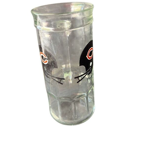 Chicago Bears Fisher Peanuts Tall Heavy Clear Glass Mug - Picture 2 of 6